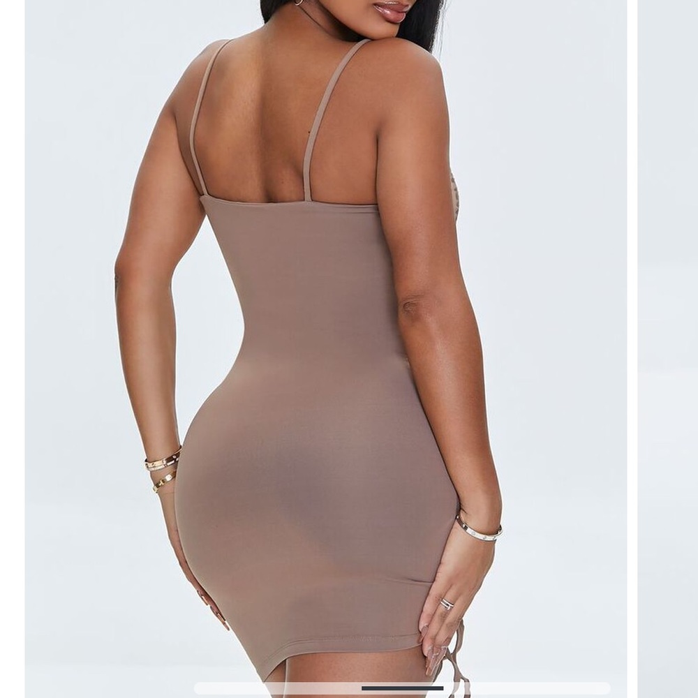Ruched Drawstring Mini Dress - Picture 4 of 5